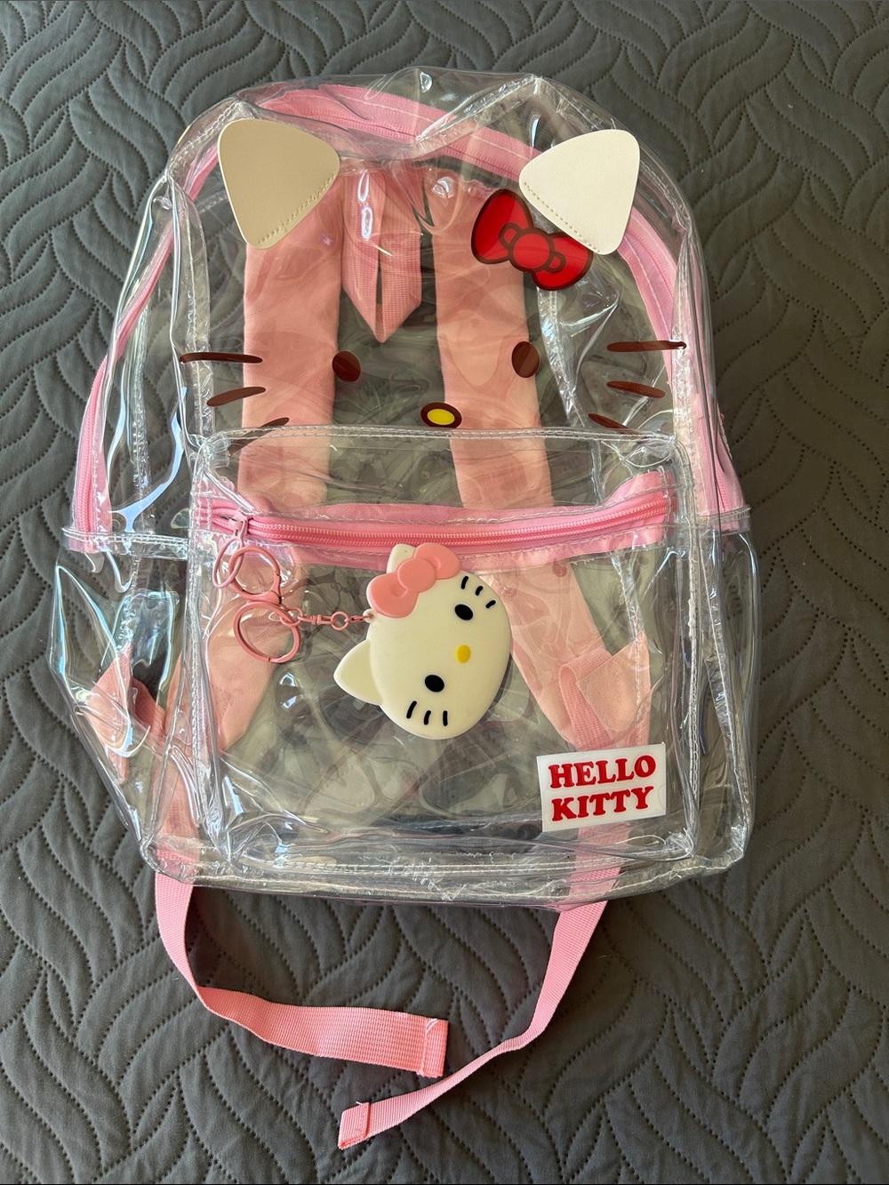 NWOT - 🐱 Hello Kitty Clear Backpack with Pink Accents and Charm